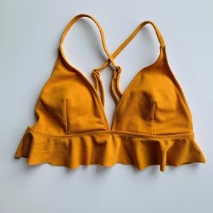 Orange ruffle bikini top